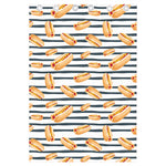 Hot Dog Striped Pattern Print Curtain