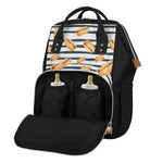 Hot Dog Striped Pattern Print Diaper Bag