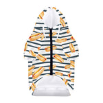 Hot Dog Striped Pattern Print Dog Zip Up Hoodie