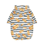 Hot Dog Striped Pattern Print Dog Zip Up Hoodie