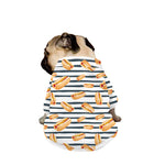 Hot Dog Striped Pattern Print Dog Zip Up Jacket