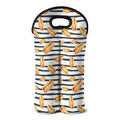 Hot Dog Striped Pattern Print Double Neoprene Wine Tote
