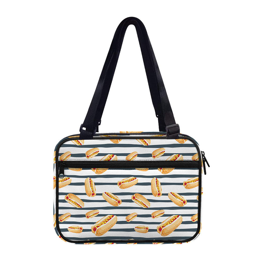 Hot Dog Striped Pattern Print Double Strap Bible Bag