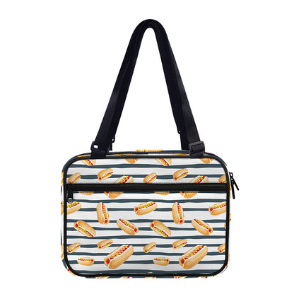 Hot Dog Striped Pattern Print Double Strap Bible Bag