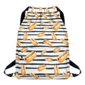 Hot Dog Striped Pattern Print Drawstring Backpack