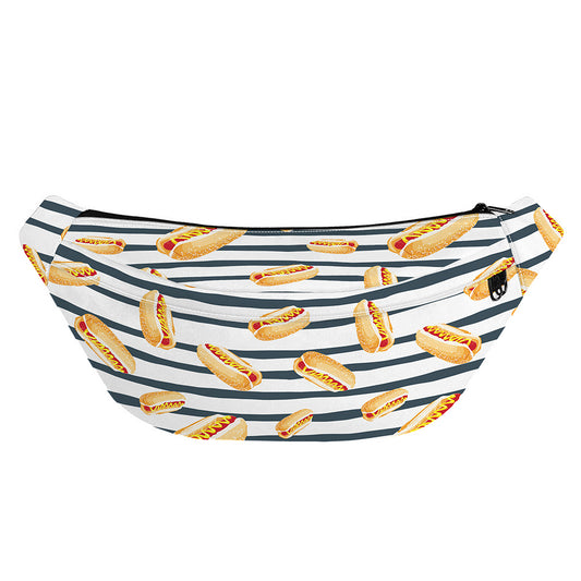 Hot Dog Striped Pattern Print Fanny Pack