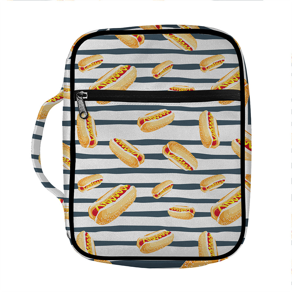 Hot Dog Striped Pattern Print Front Pocket Bible Bag