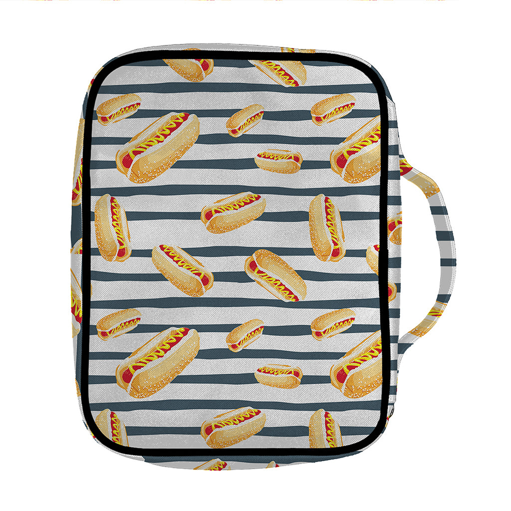 Hot Dog Striped Pattern Print Front Pocket Bible Bag