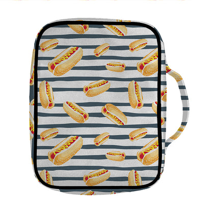 Hot Dog Striped Pattern Print Front Pocket Bible Bag