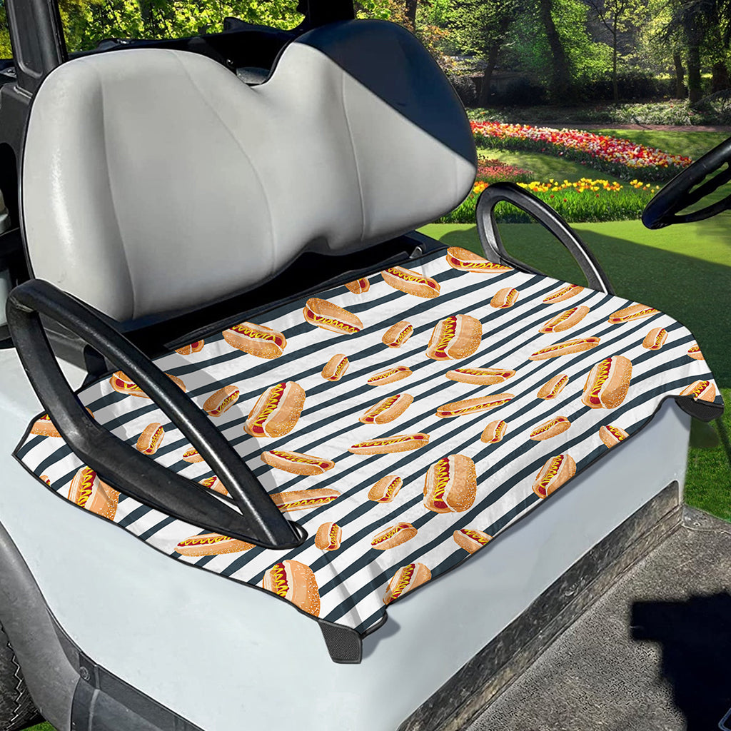 Hot Dog Striped Pattern Print Golf Cart Seat Cover