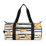 Hot Dog Striped Pattern Print Gym Bag