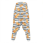Hot Dog Striped Pattern Print Hammer Pants