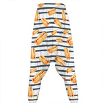 Hot Dog Striped Pattern Print Hammer Pants