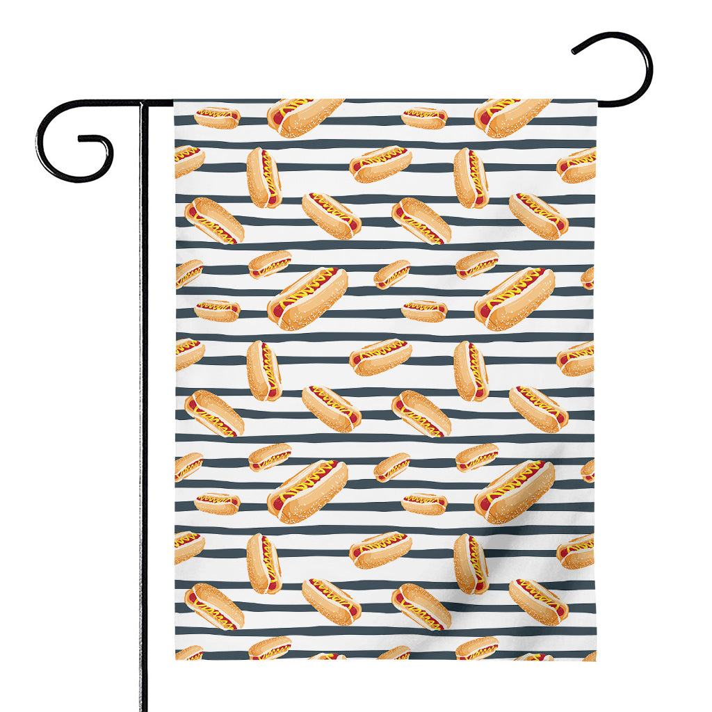 Hot Dog Striped Pattern Print House Flag