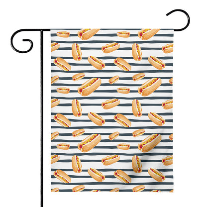 Hot Dog Striped Pattern Print House Flag