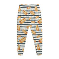 Hot Dog Striped Pattern Print Jogger Pants