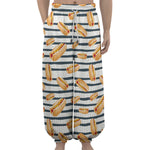 Hot Dog Striped Pattern Print Lantern Pants