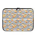 Hot Dog Striped Pattern Print Laptop Sleeve