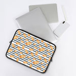 Hot Dog Striped Pattern Print Laptop Sleeve