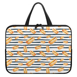 Hot Dog Striped Pattern Print Laptop Sleeve With Handle
