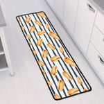 Hot Dog Striped Pattern Print Long Kitchen Mat