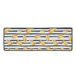 Hot Dog Striped Pattern Print Long Kitchen Mat