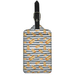 Hot Dog Striped Pattern Print Luggage Tag