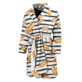 Hot Dog Striped Pattern Print Men's Bathrobe