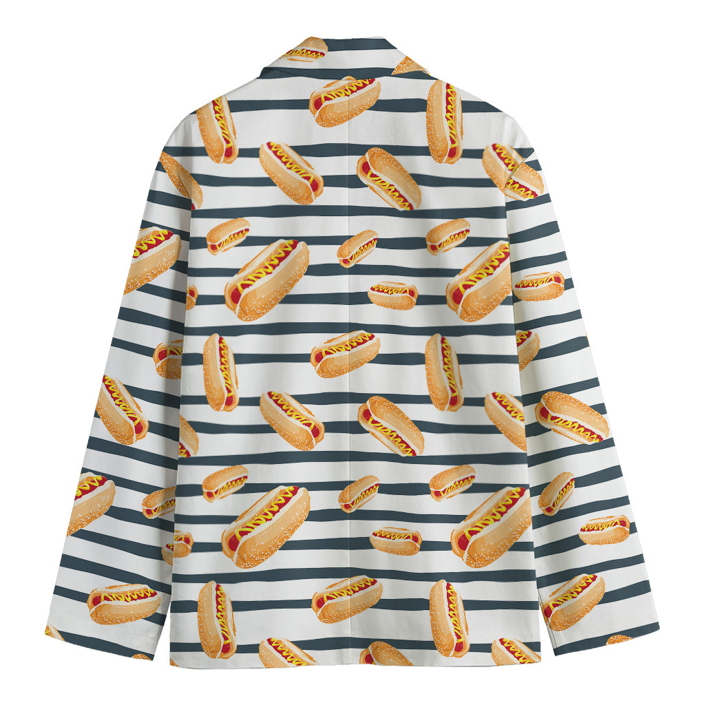 Hot Dog Striped Pattern Print Men's Blazer