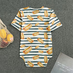 Hot Dog Striped Pattern Print Men's Bodysuit