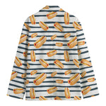 Hot Dog Striped Pattern Print Men's Cotton Blazer