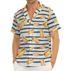 Hot Dog Striped Pattern Print Men's Deep V-Neck Shirt