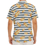 Hot Dog Striped Pattern Print Men's Deep V-Neck Shirt