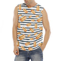 Hot Dog Striped Pattern Print Men's Fitness Tank Top