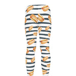 Hot Dog Striped Pattern Print Men's leggings