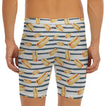 Hot Dog Striped Pattern Print Men's Long Boxer Briefs
