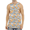 Hot Dog Striped Pattern Print Men's Muscle Tank Top