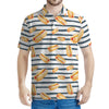 Hot Dog Striped Pattern Print Men's Polo Shirt