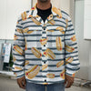 Hot Dog Striped Pattern Print Men's Shirt Jacket