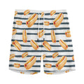 Hot Dog Striped Pattern Print Men's Athletic Shorts