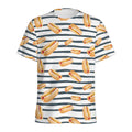Hot Dog Striped Pattern Print Men's Athletic T-Shirt
