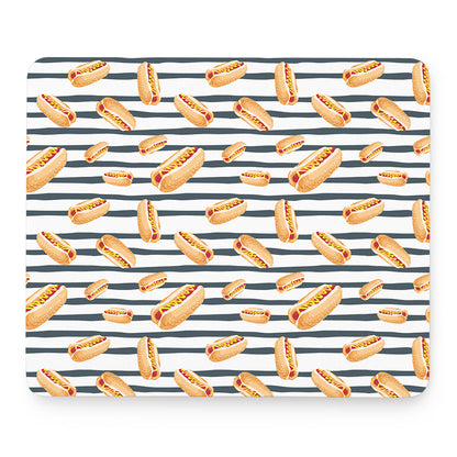 Hot Dog Striped Pattern Print Mouse Pad