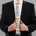 Hot Dog Striped Pattern Print Necktie