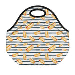 Hot Dog Striped Pattern Print Neoprene Lunch Bag