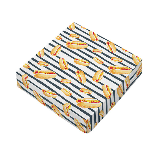 Hot Dog Striped Pattern Print Outdoor Seat Cushion Cover