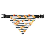 Hot Dog Striped Pattern Print Over The Collar Dog Bandana