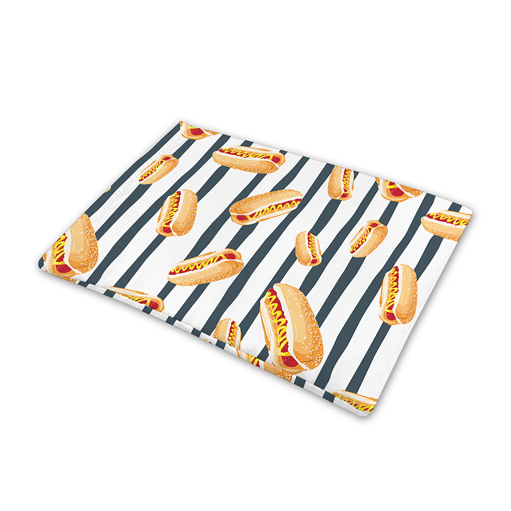 Hot Dog Striped Pattern Print Pet Cooling Mat Cover
