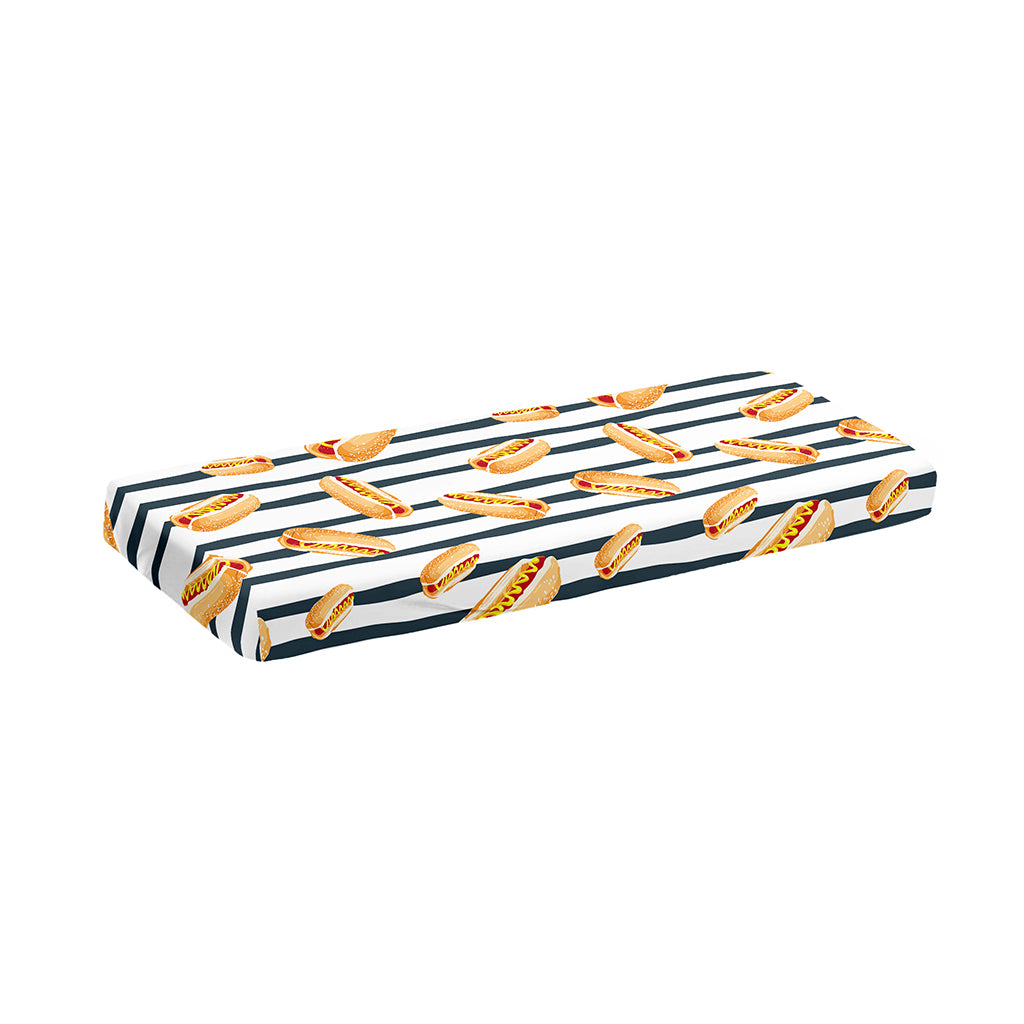 Hot Dog Striped Pattern Print Piano Keyboard Cover