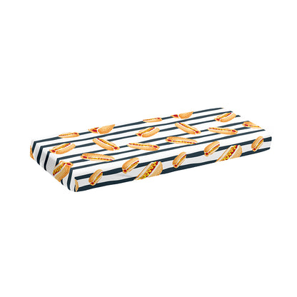 Hot Dog Striped Pattern Print Piano Keyboard Cover