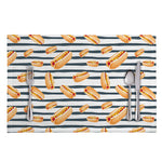 Hot Dog Striped Pattern Print Placemat